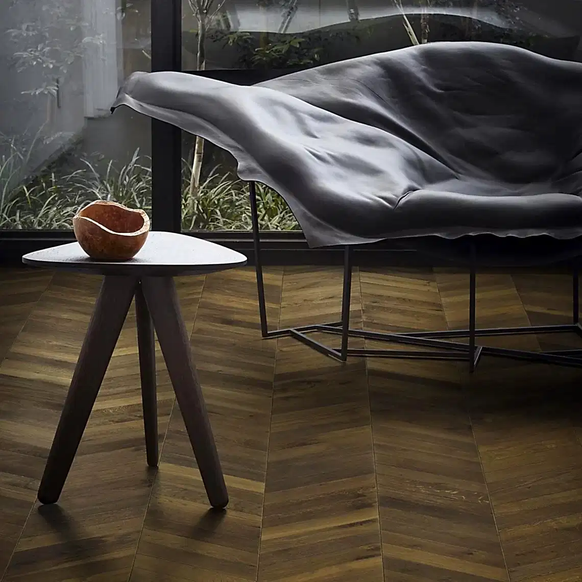 Kahrs Oak Chevron Dark Brown