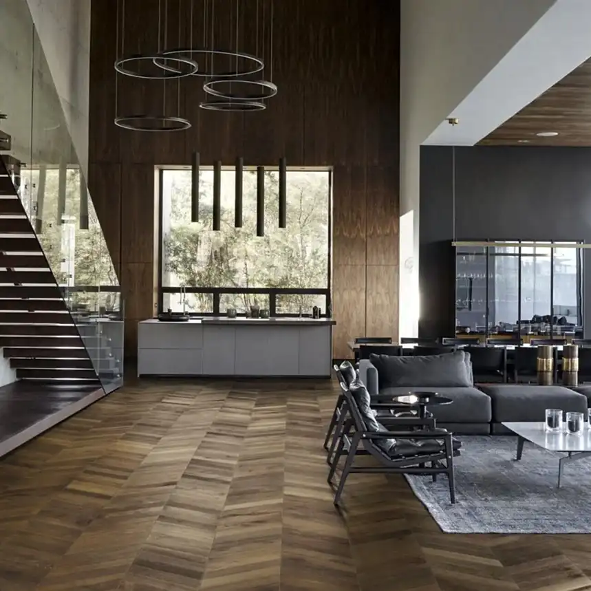 Kahrs Oak Chevron Dark Brown